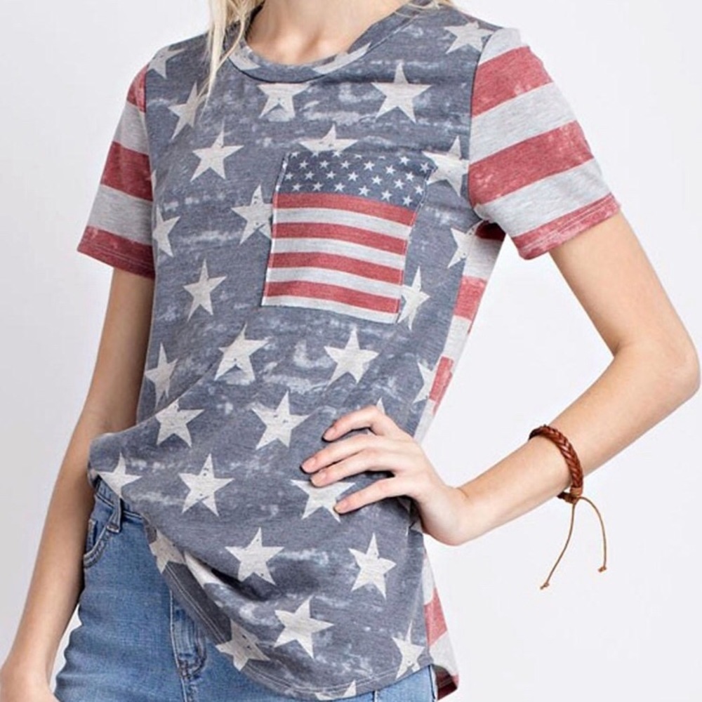 12PM by Mon Ami🌸Stars and Stripes Vintage Top